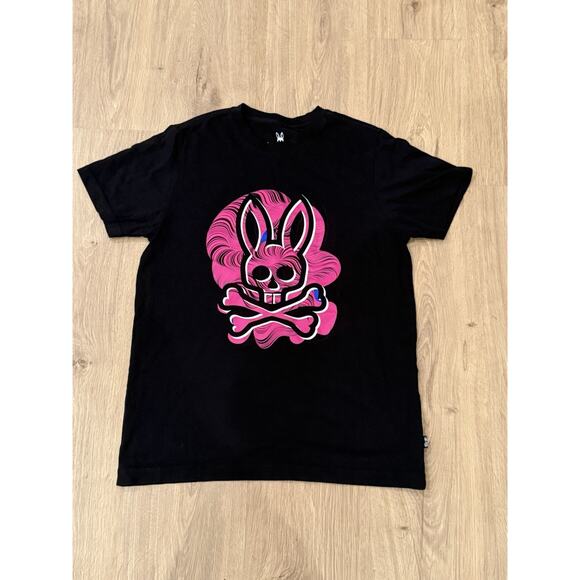 Psycho Bunny Unisex Slaytor Graphic Tee Size XS Black - Picture 1 of 9
